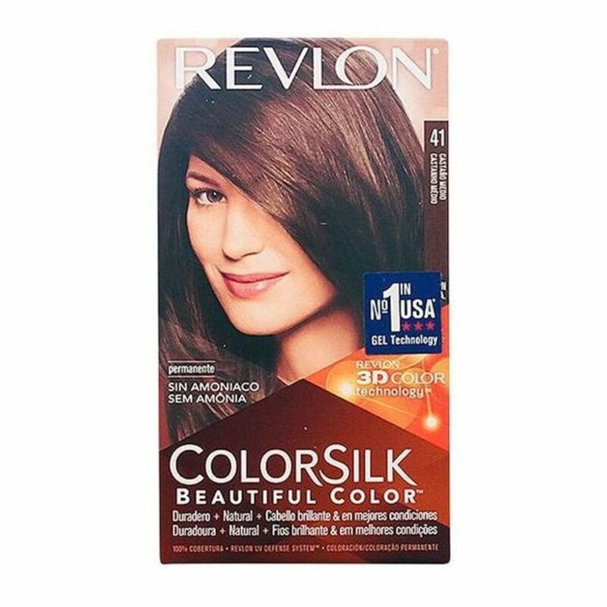 Teinture sans ammoniaque Revlon châtain moyen Castano Medio Nº 41 coloration cheveux