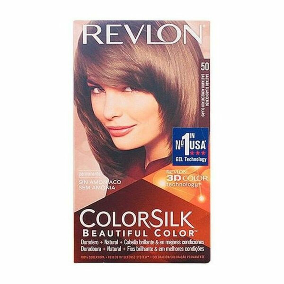 Teinture sans ammoniaque Revlon châtain clair cendré Nº 50 coloration cheveux