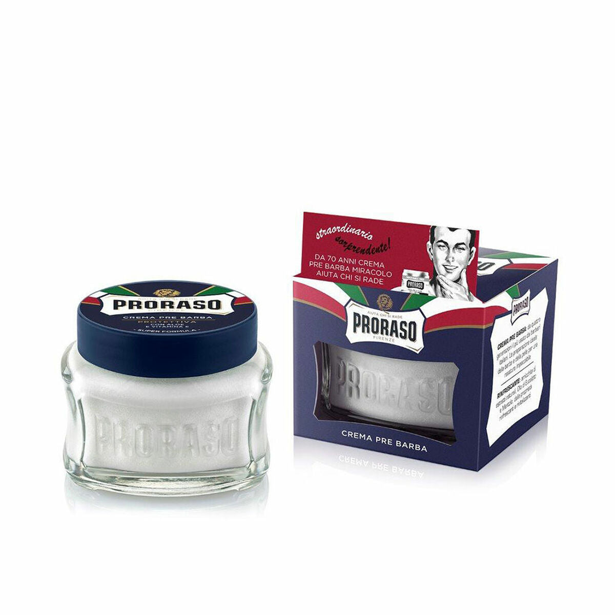 Crème avant rasage Proraso Blue 100 ml pour préparation du rasage