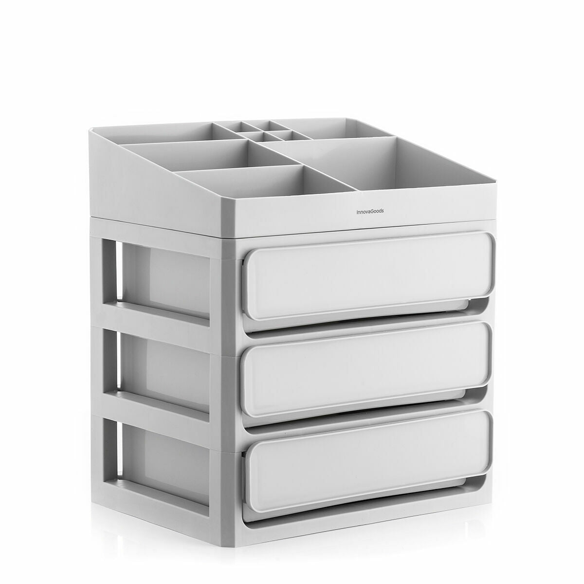 Organisateur de maquillage avec plateau amovible pour rangement des produits et accessoires