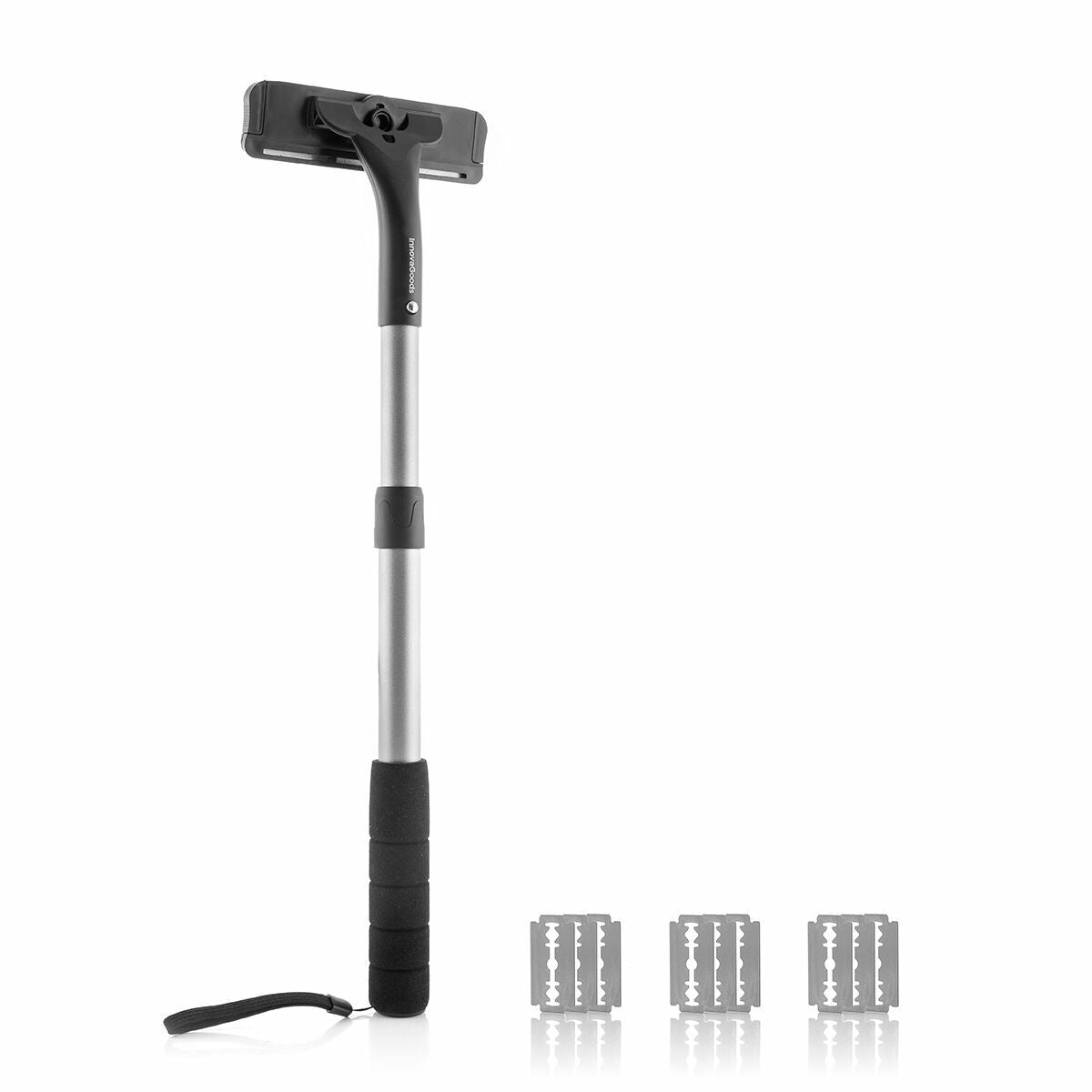 Rasoir pour le corps avec manche extensible en aluminium pour atteindre les zones difficiles.