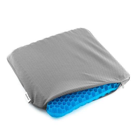 Coussin d’assise en gel nid d’abeille Hexafresh InnovaGoods avec housse antidérapante amovible