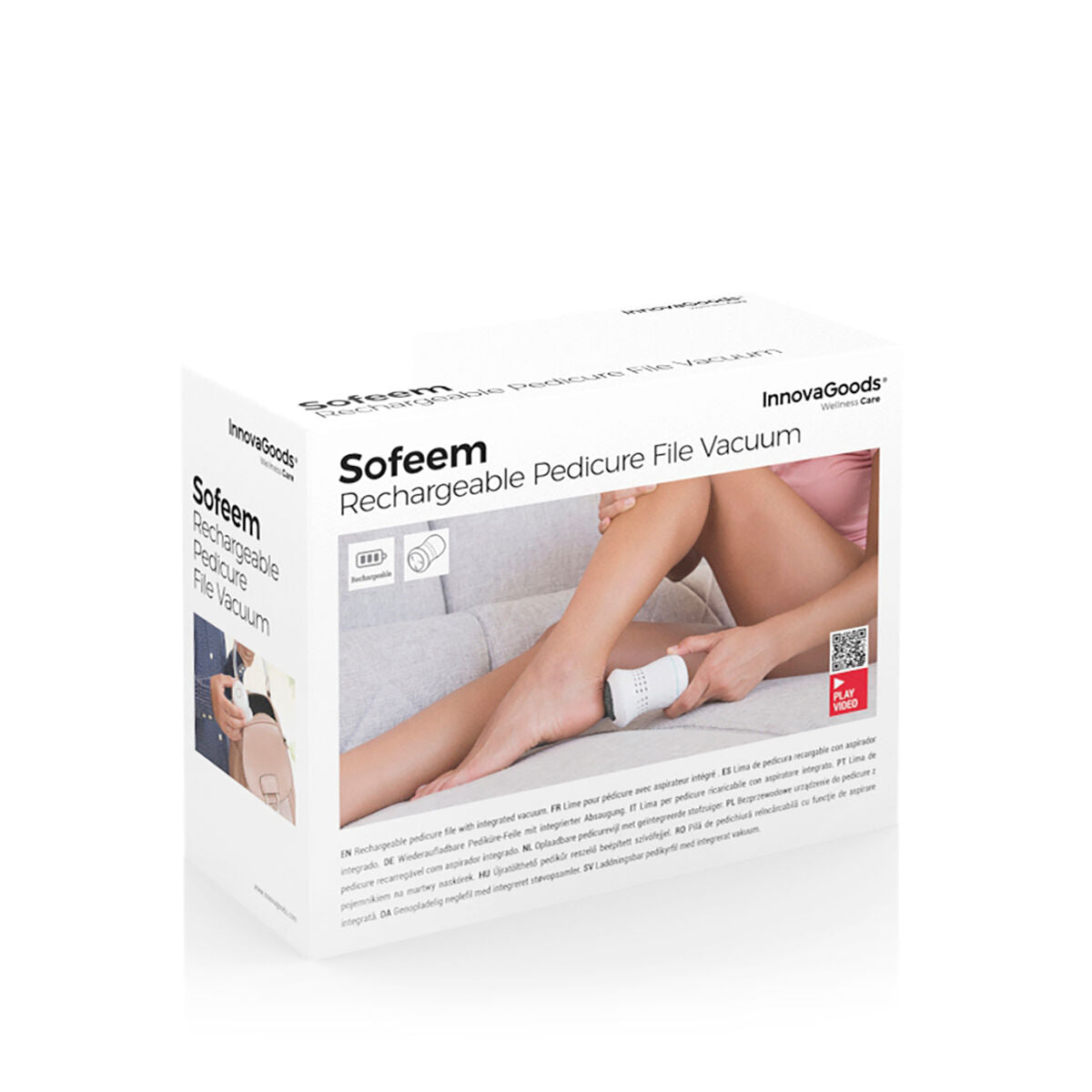 Lime pédicure rechargeable avec aspirateur intégré Sofeem InnovaGoods pour soin des pieds