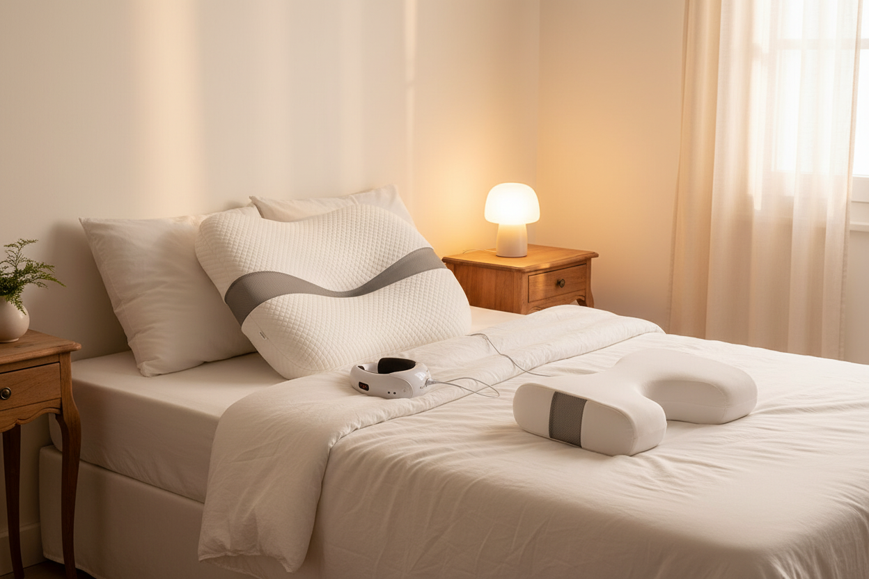 Pack Confort Harmonialife — Masseur cou & dos Calmagner + Oreillers Ullow & Lerellow
