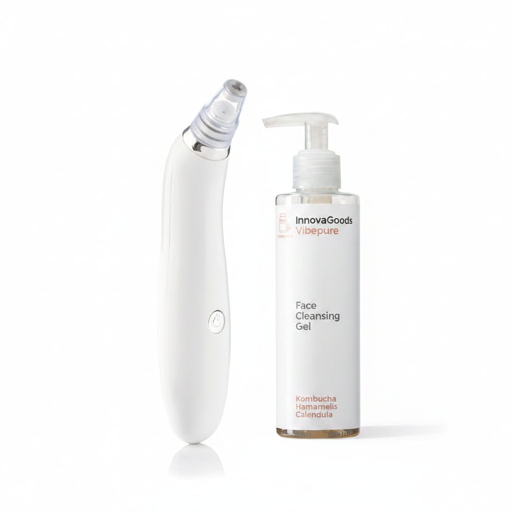 Pack nettoyage visage peau mixte Pore·Off InnovaGoods et gel Kombucha Vibepure 200ml