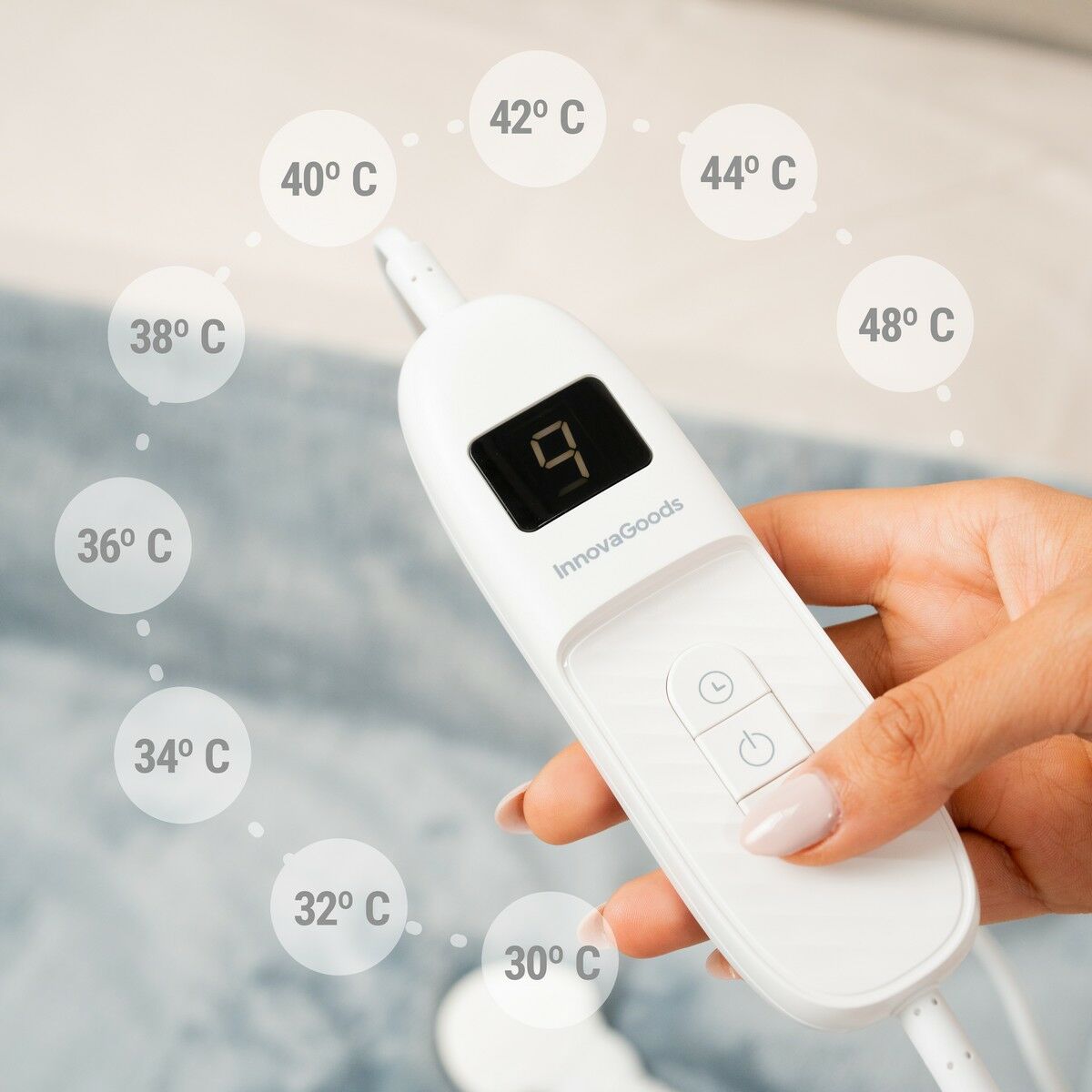 Couverture chauffante Elakef InnovaGoods grise 120 x 160 cm 160 W