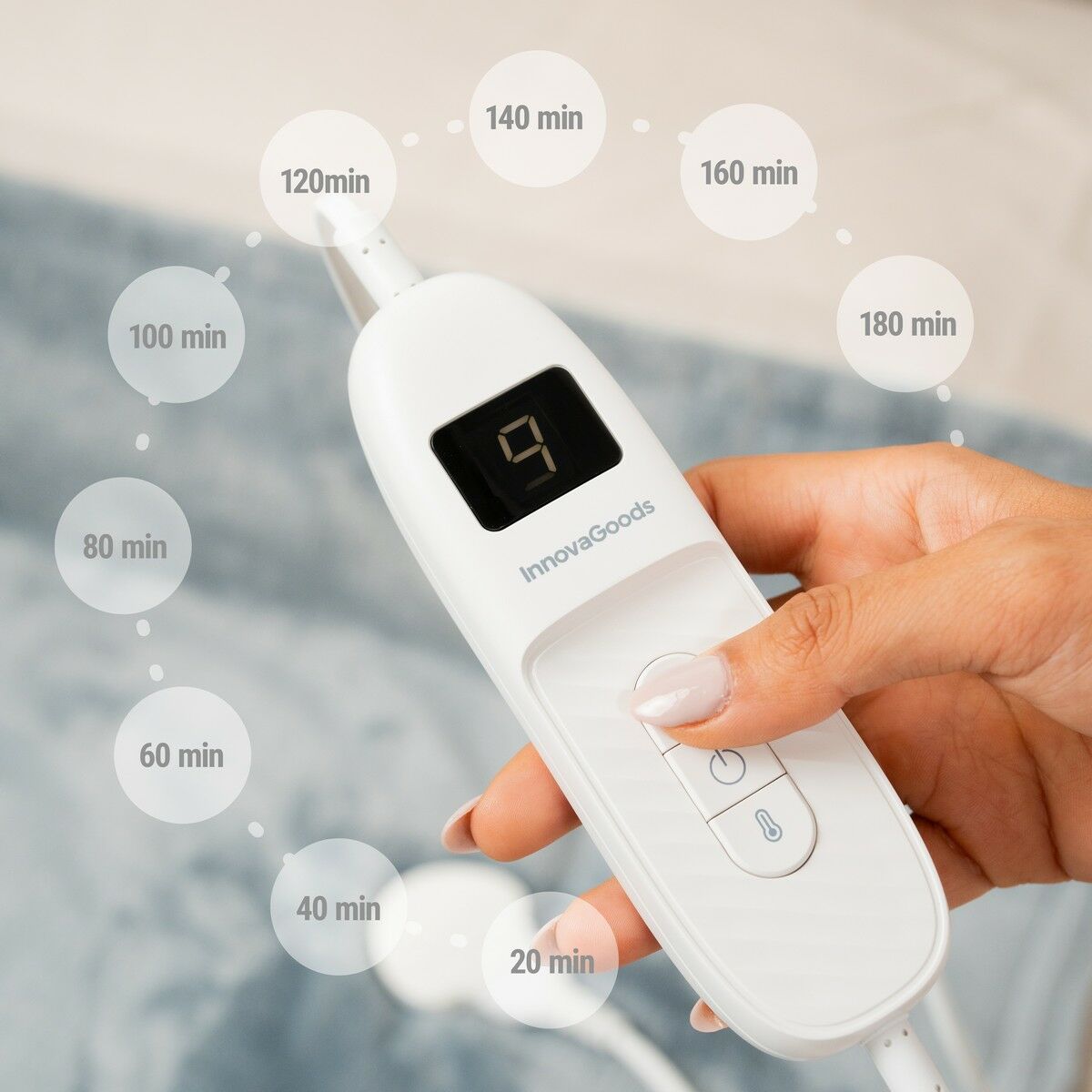 Couverture chauffante Elakef InnovaGoods grise 120 x 160 cm 160 W