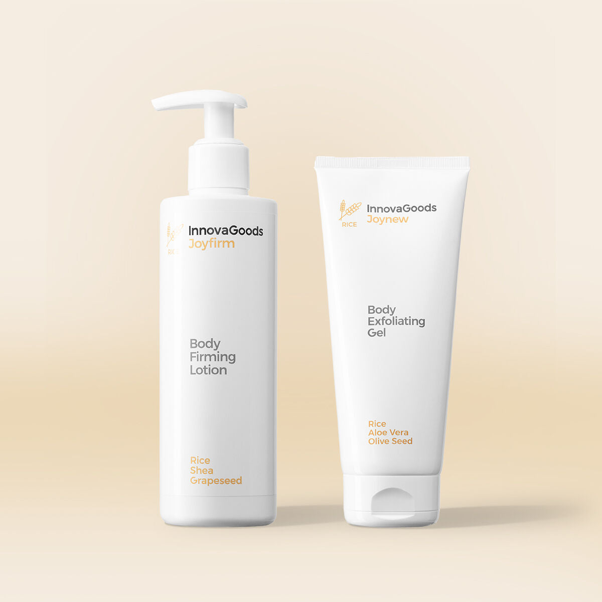 Pack duo soin du corps Rice InnovaGoods avec deux soins corporels