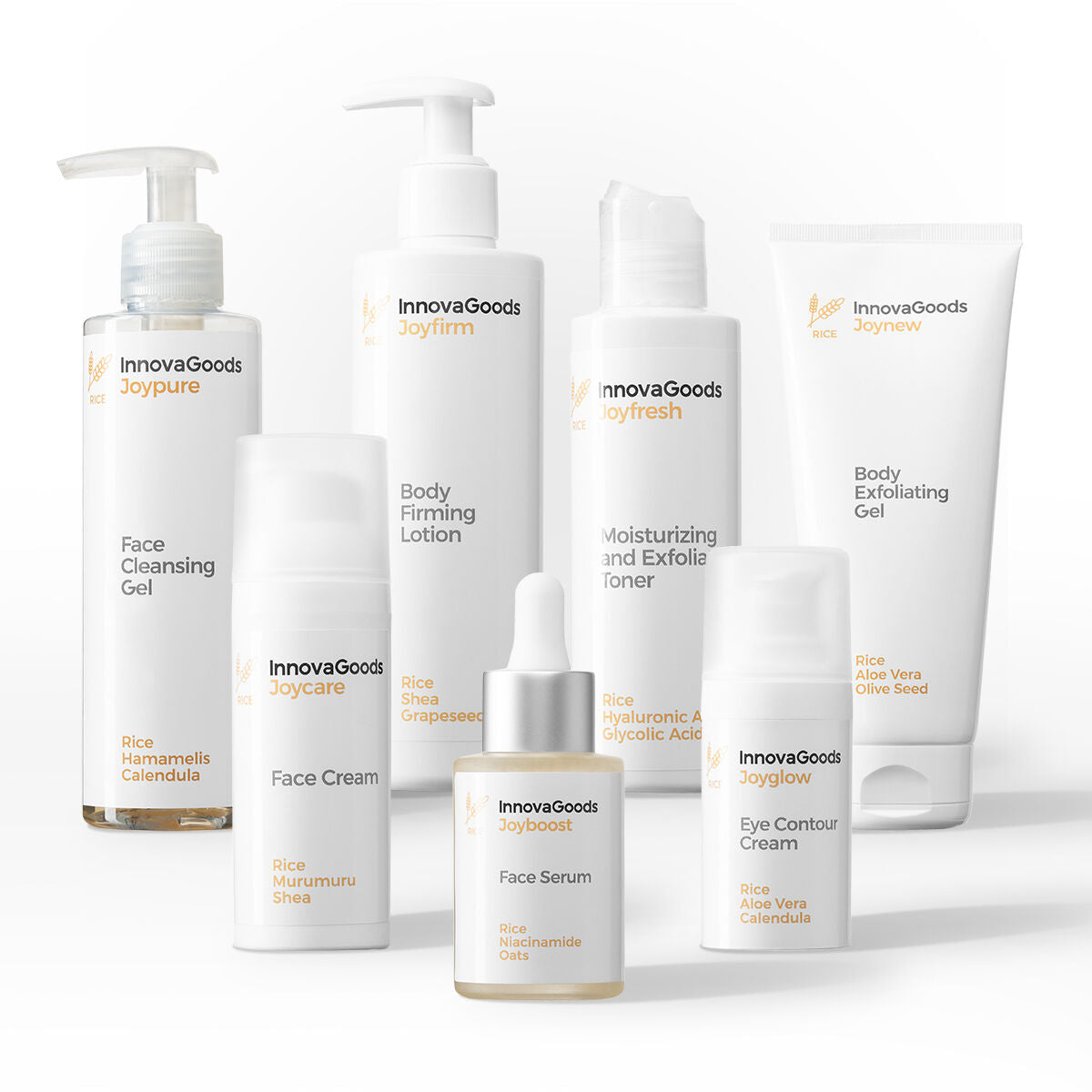 Pack visage et corps Rice InnovaGoods soins vegan à base de riz