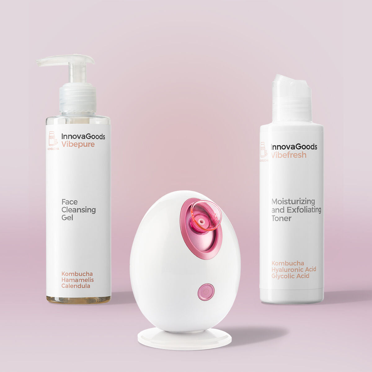 Soin visage Kombucha InnovaGoods avec appareil nettoyant et soins