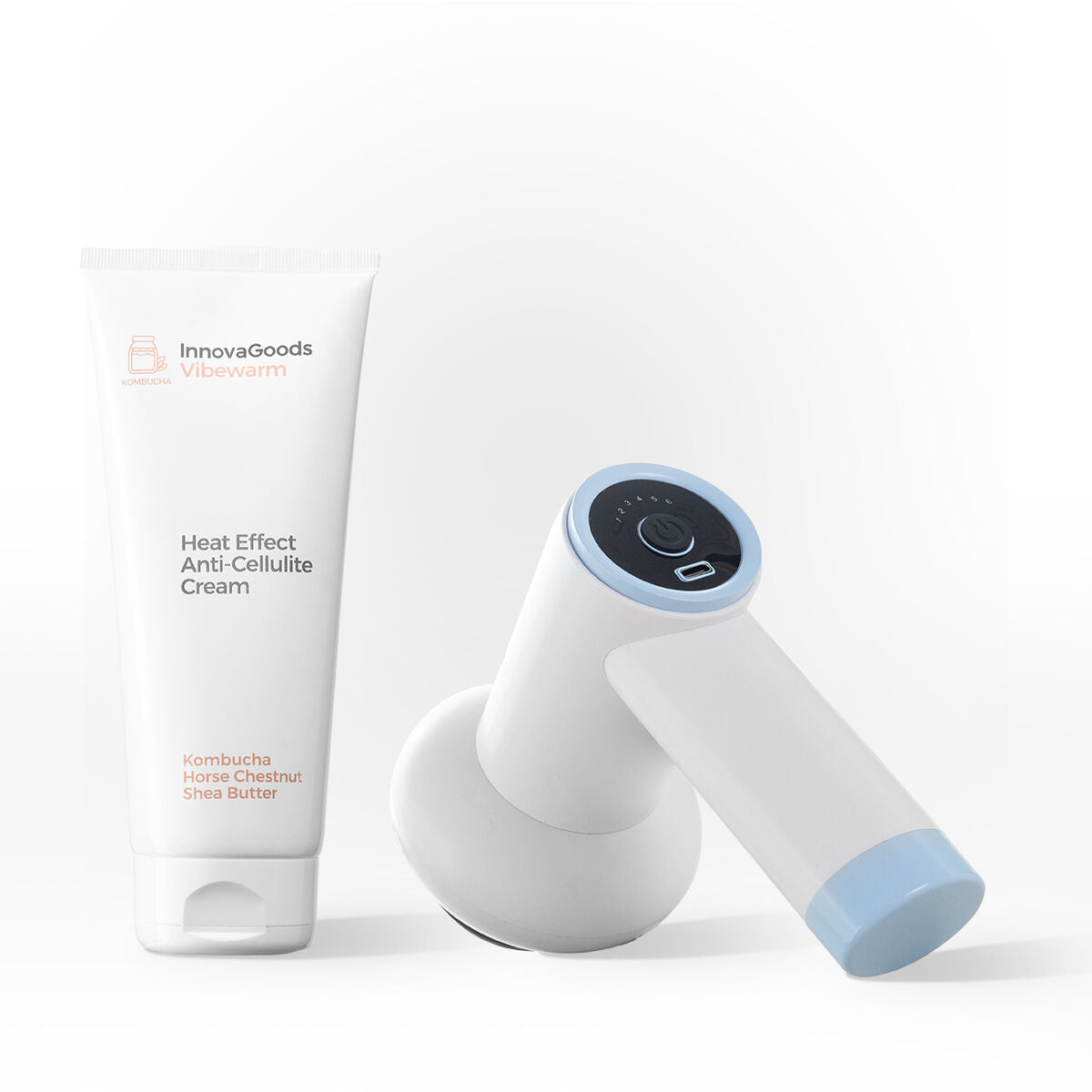 Pack traitement anticellulite tonifiant Kombucha InnovaGoods avec masseur et lotion corporelle